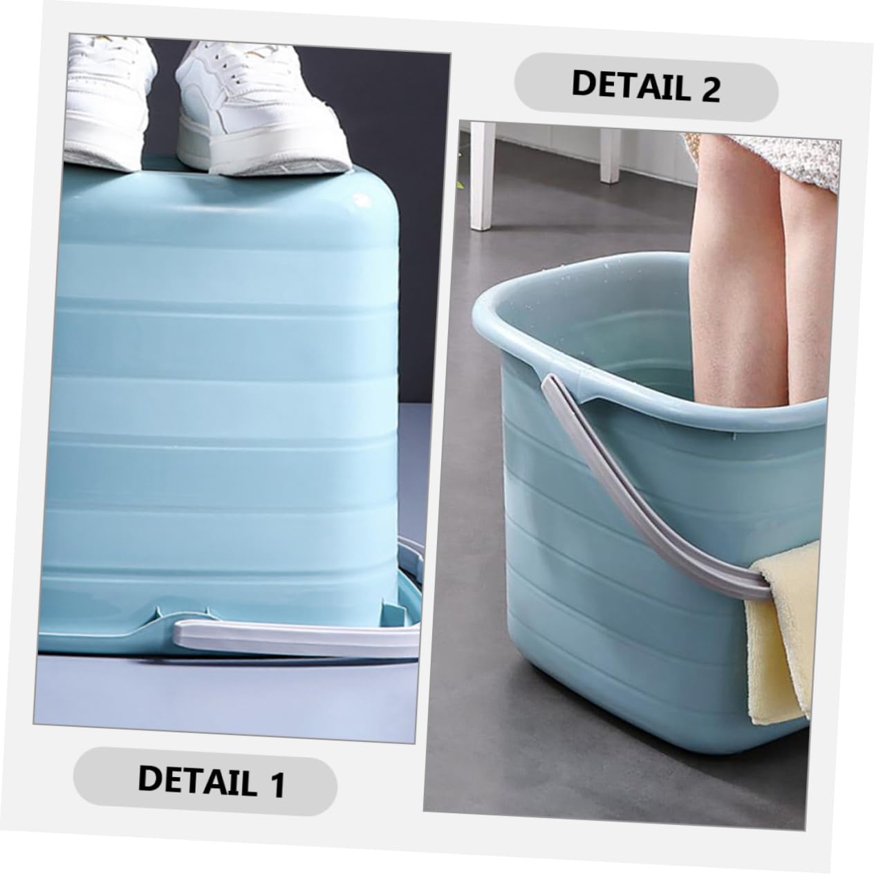 Mipcase Secchio D'acqua Portatile in Plastica Manico, Piccolo Secchio per Uso Domestico Resistente e Antiscivolo, per Famiglie e Giardinaggio