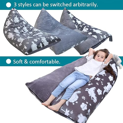 Miniatura 3 de Bchway Family Funda para puf de almacenamiento de animales de peluche, bolsa de puf de animales de peluche para niños y adolescentes, súper suave y