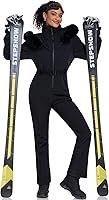 GS SNOWING Women's One Piece Ski Suit - Waterproof 15000mm Insulated Snowboard Jumpsuit with Detachable Fur Collar