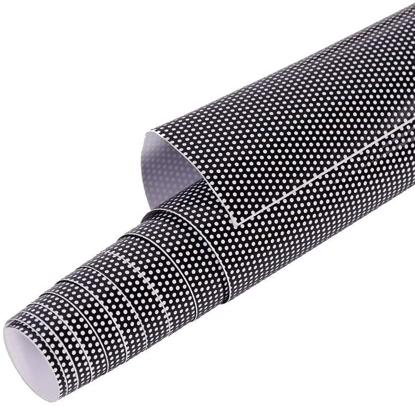 SIA VENDORS? Self Adhesive Black Dotted Perforated Mesh Vinyl One Way Vision Window Film Privacy Film for Home Office (24 X 47 INCHES)-image-22