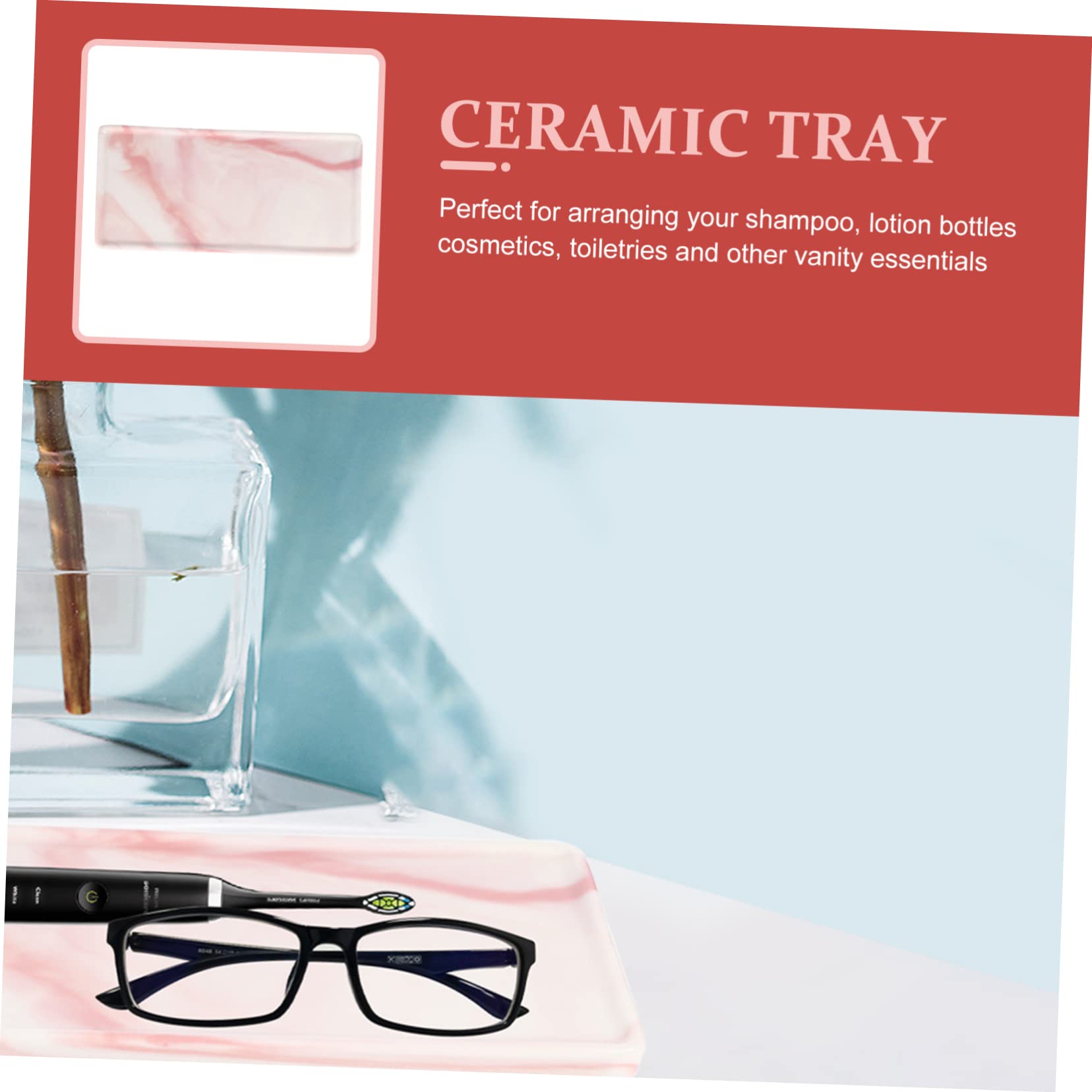 HA20566-plateau De Rangement Marbré En Résine. Présentoir De Bijoux. Organisateur De Cosmétiques