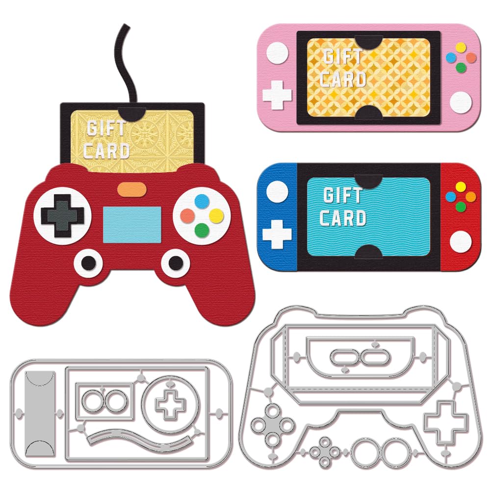 GLOBLELAND Game Console Frame Cutting Dies for DIY Scrapbooking Metal Die Cuts Gift Card Holder Cutting Dies Templates for Card Making Embossing Photo Album Craft Decor