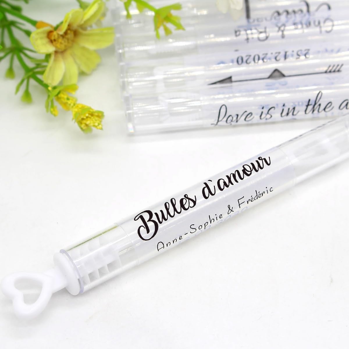 DIY 100PCS Wedding Bubble Labels Personalized Transparent Stickers, Bubble Wand Label Clear, Custom Wedding Favor Stick