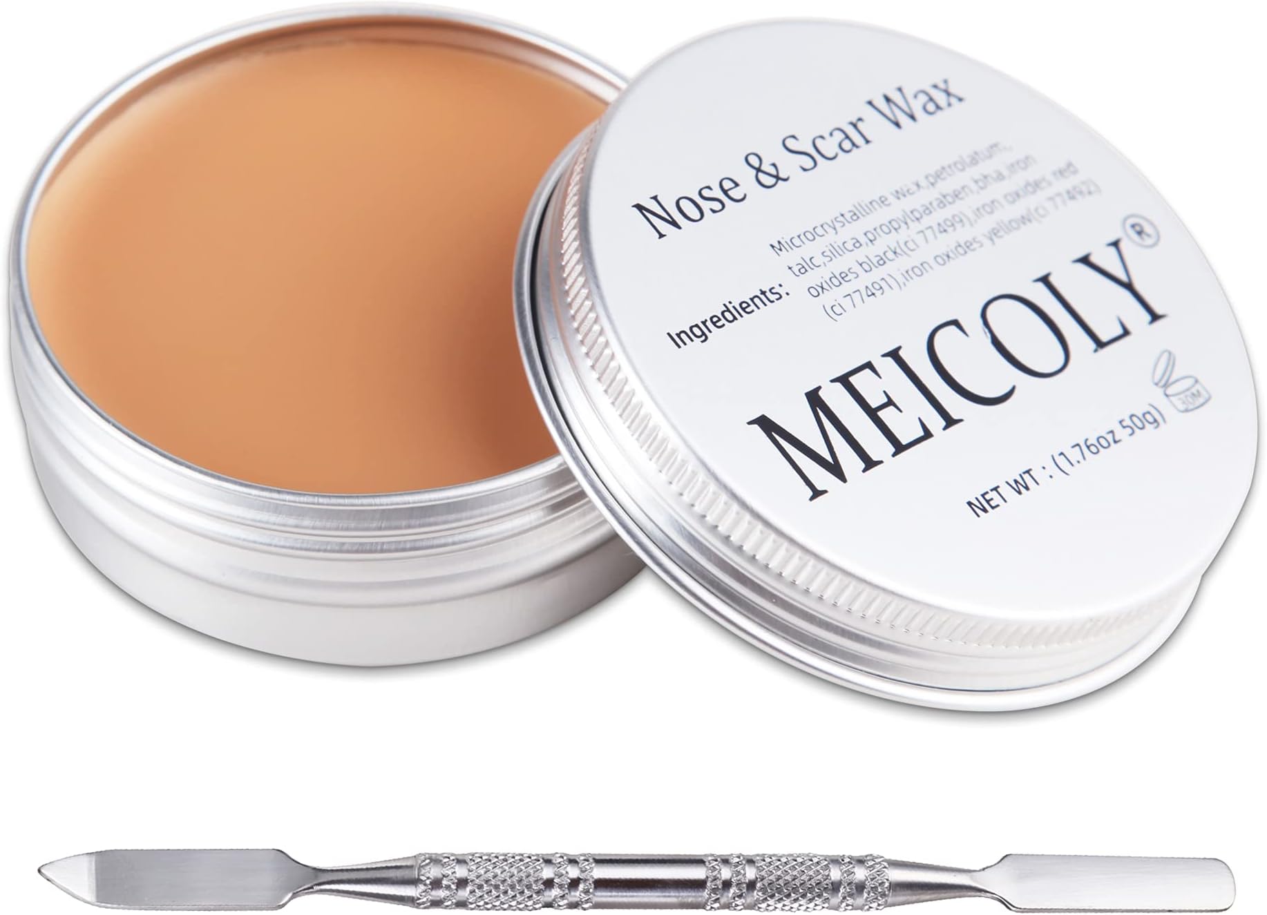 Meicoly Makeup Skin Wax Special Effects Halloween Set Stage Fake Wound Scar,Molding Scars Wax with Spatula,Coagulated Blood Gel,02