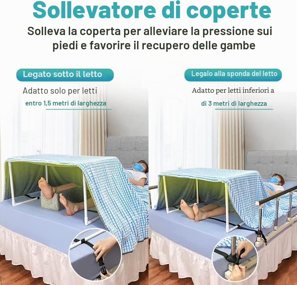 NEPPT Sollevatore per coperte per piedi, sollevatore di lenzuola, supporto per tende, ospedali, con cinghia per gambe, ginocchia, caviglia, artrite, neuropatia, chirurgia, recupero (portatile)