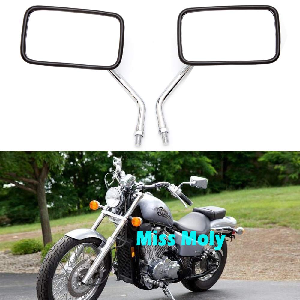 10mm Motociclo Specchi, Specchi retrovisori Chrome M10 per Shadow VTX Boulevard Vulcan Intruder Scooter