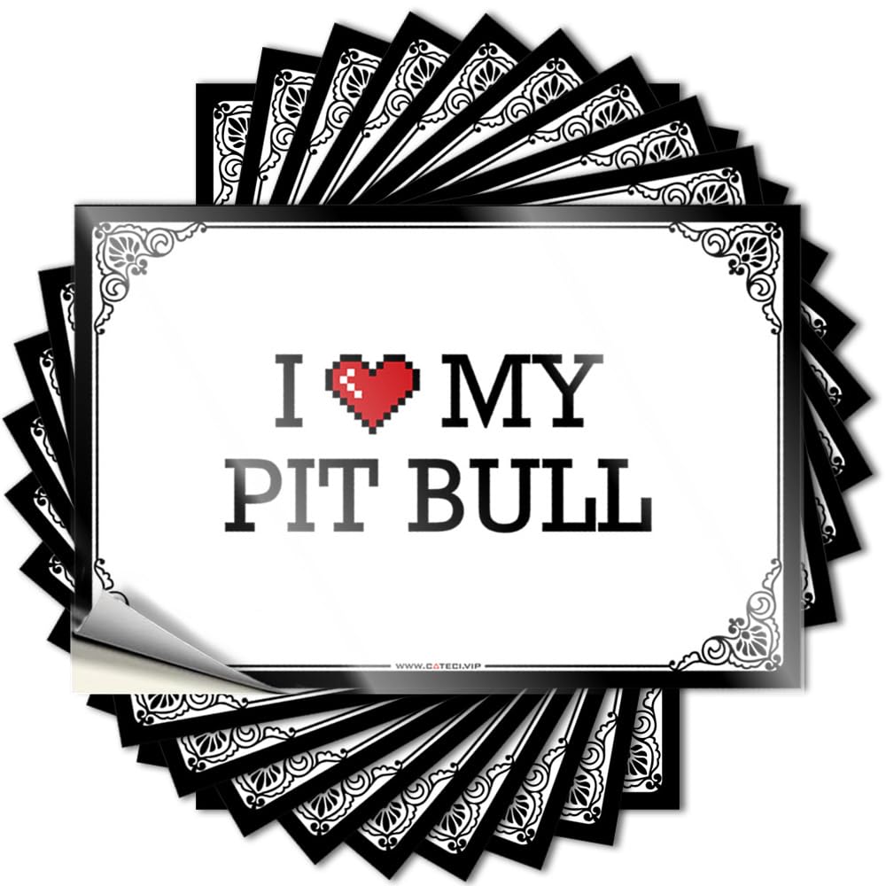 Funny Sticker Bookish Tiki Bar Decorations Water I Love My Pit Bull - No Residue Decals for Thankful(8X12CM)