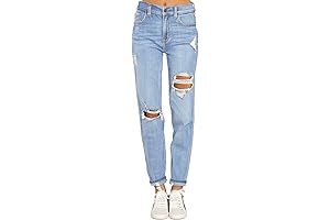 Vintage Style Distressed Mom Jeans with High Waist