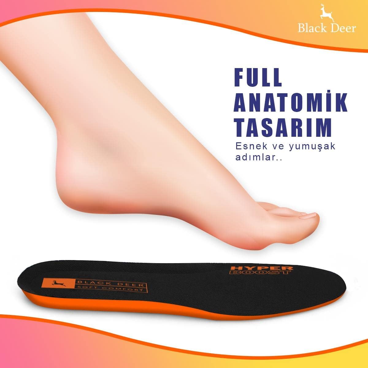 BLACK DEER X30 Orthopedic Comfort Sports Insoles Cushioning and Breathable for Men and Women Insoles for Everyday Use and Work Women 12,5 Men 10,5 - Image 5