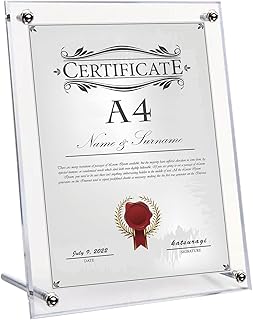 アクリルフォトフレーム a4判 額縁 A4 写真立て スタンド 横縦置き兼用 ポスター 賞状 許可証 認定書 切り絵 メニューPOP ウェルカムボード 対応 両面透明卓上展示ピクチャー 内寸（210×297mm）