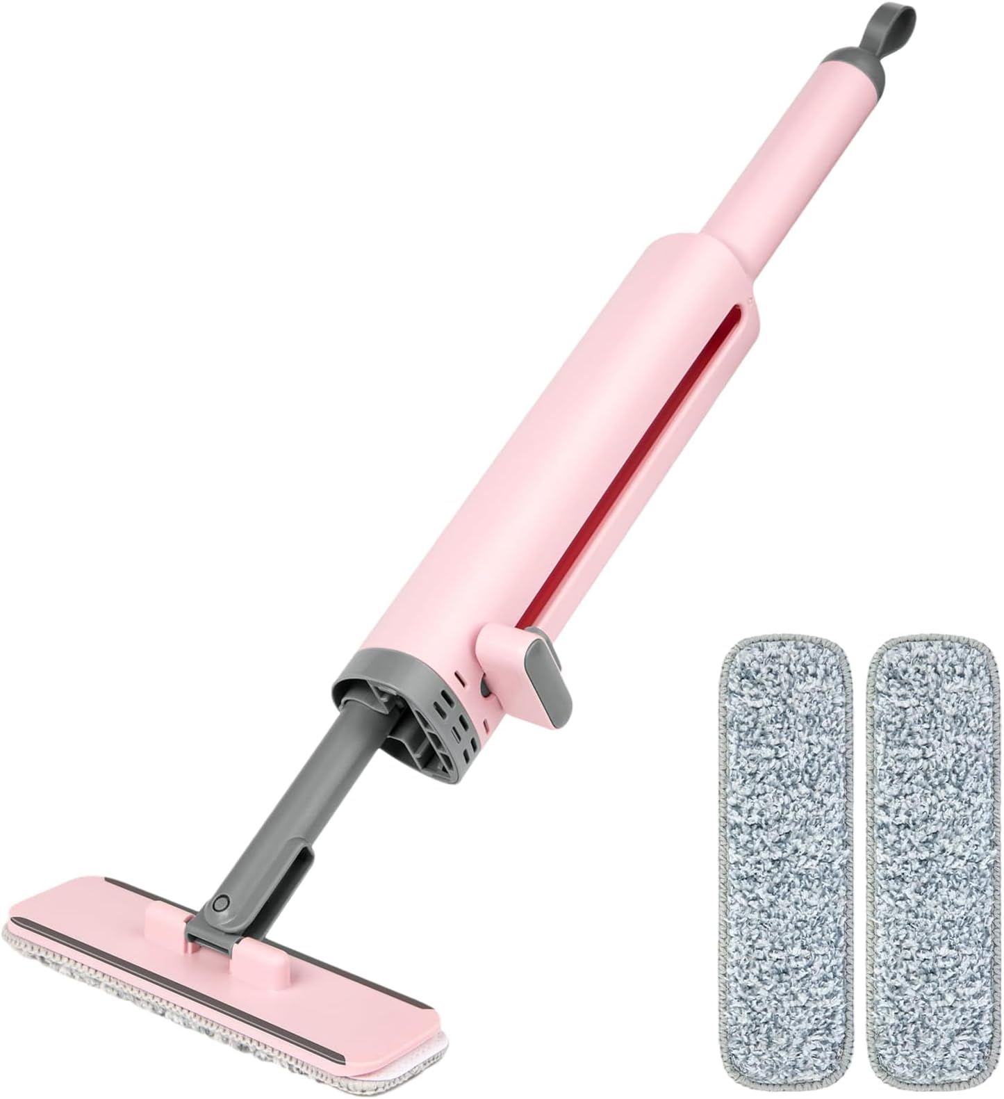 Floor Mop, Automatic Wring Mini Mop, Self Squeeze Cleaning Mop - 3 in 1 Rotating Handfree Flat Squeeze Mop, Crevice Brush and 2 Reusable Microfiber Pads, Strong Absorbent Cleaning Mop