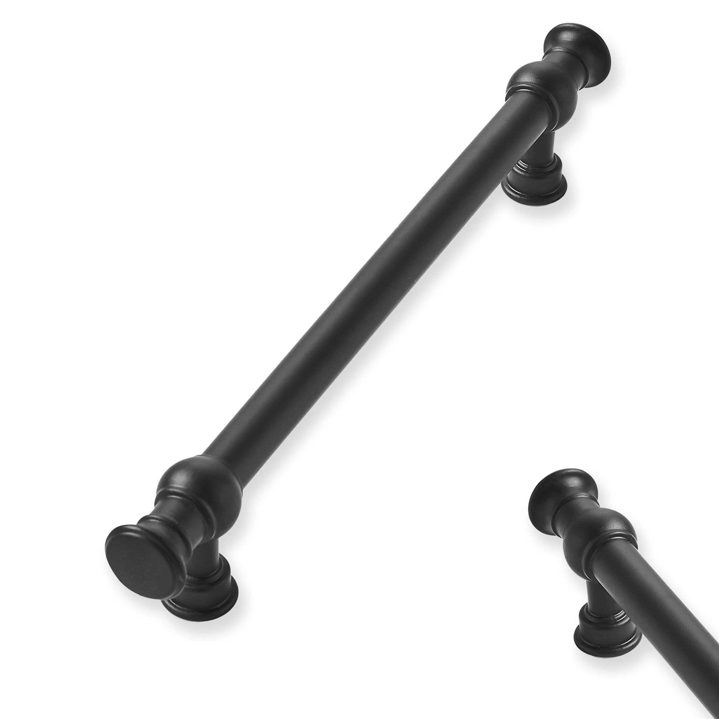 ZAUYX 10-Pack 5inch(128mm) Hole Center Matte Black Cabinet Pulls Solid Heavy Duty Kitchen Cabinet Hardware for Cupboard Drawer Pulls Cabinet Handle