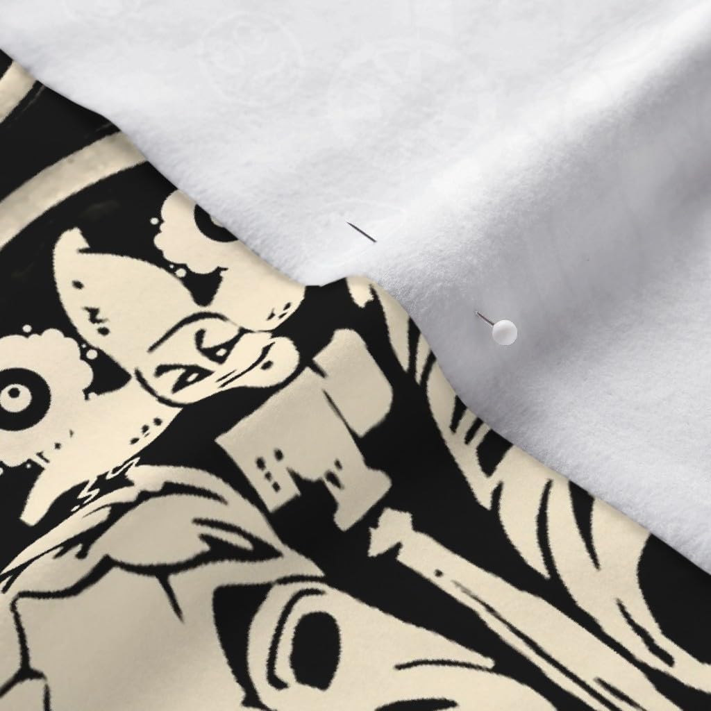 Spoonflower Fabric - Drama Mask Theater Actor Printed on Polartec(R) Fleece Fabric by The Yard - Sewing Blankets Loungewear and No-Sew Projects