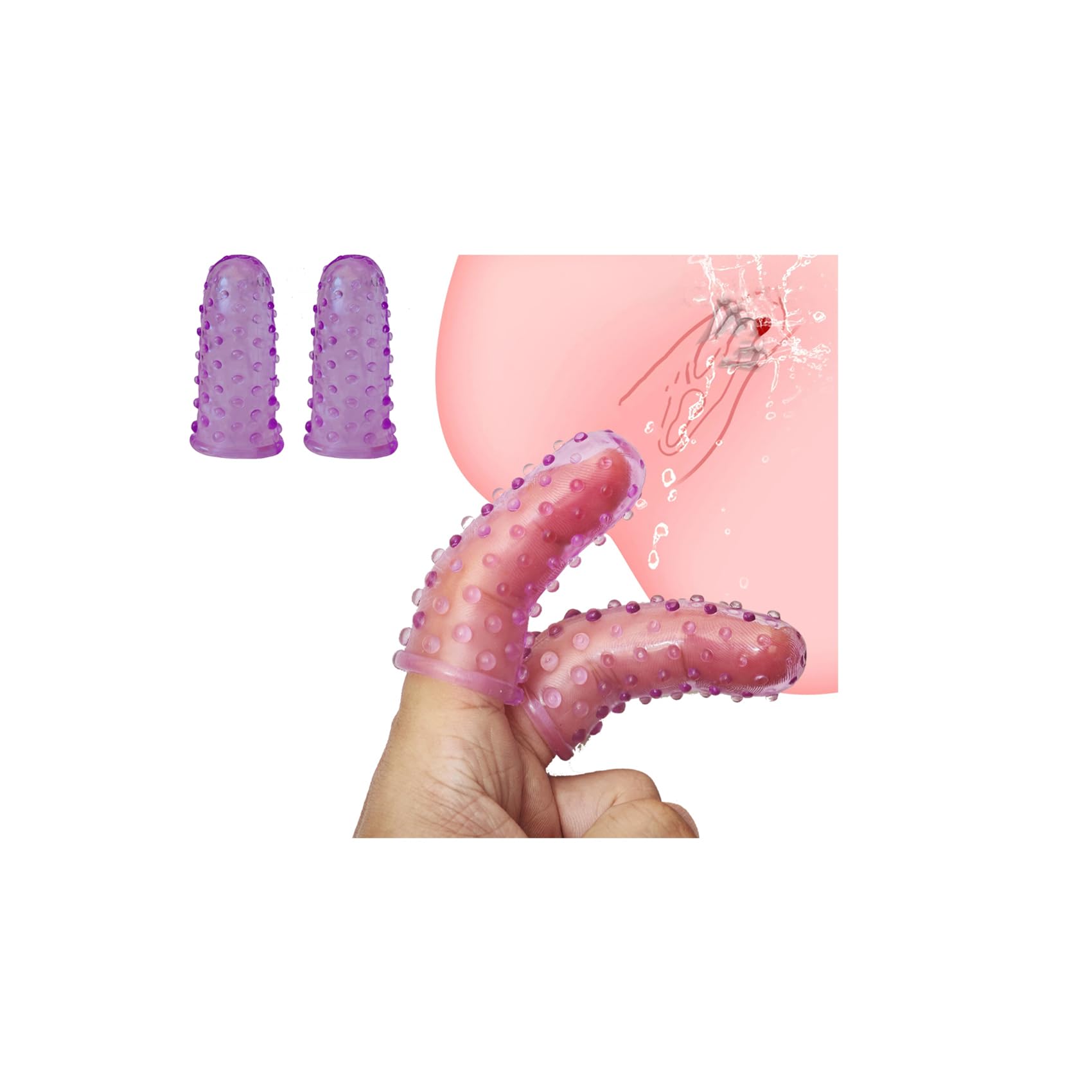 1Pair Finger Sleeves Finger Condoms for Female G Spot Clitoral Stimulator Finger Vibrator Attachment Anal Massager Anal Sex