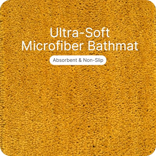 Image of Saral Home - Good Morning Mat, Soft, Anti-Skid, Washable, Water Absorbent, Quick Drying, All time usable Bathmat /Doormat /Runner. Slip-Resistant Backing for Everyday Safety.(Gold. 50X70-1PC)