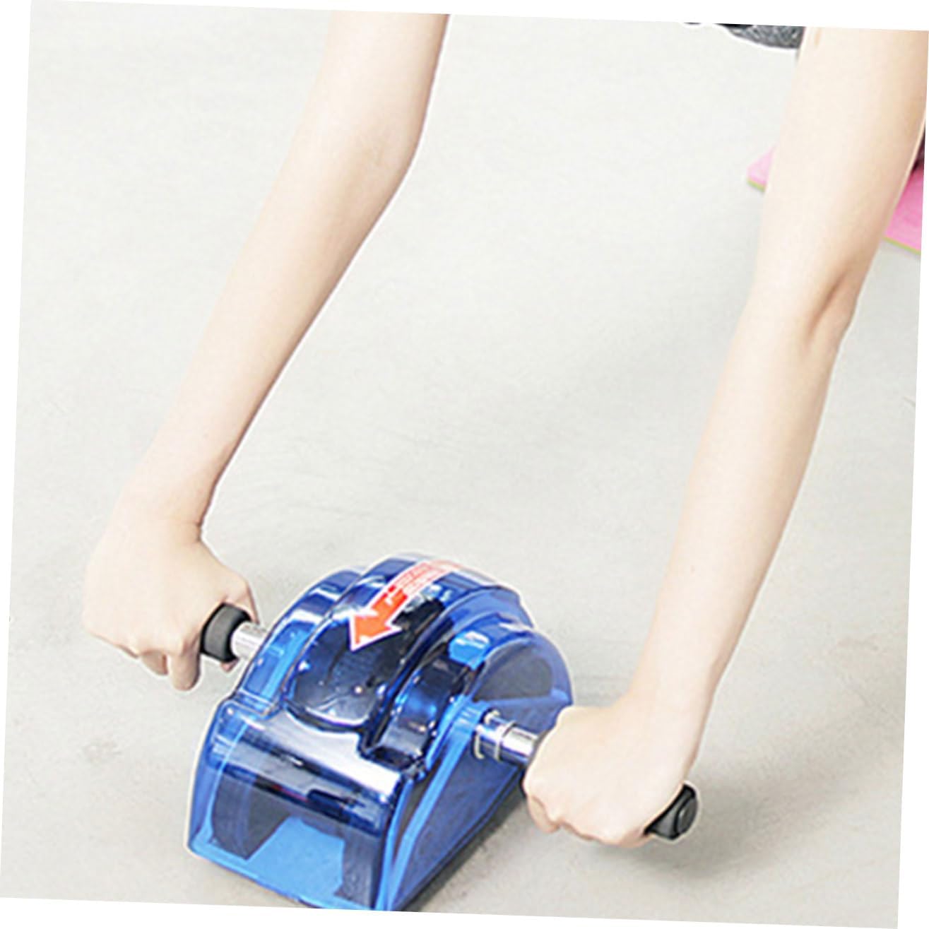 PRETYZOOM Four-wheeled Ab Roller Muscle Wheel with Gear, Blue Automatic Rebound Abdominal Roller Fitness Equipment for Household Core Strength Training