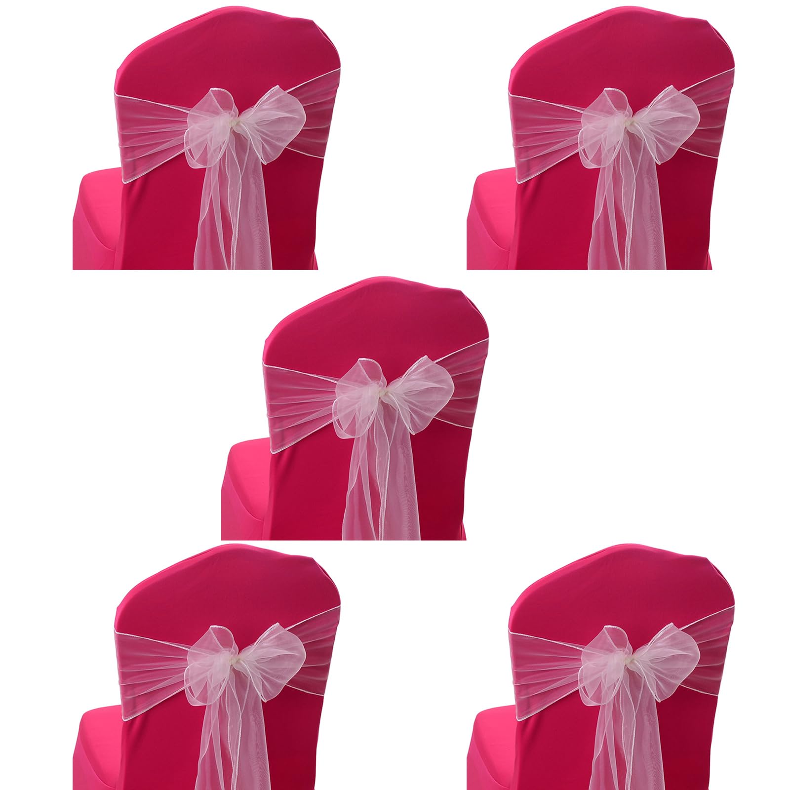 Ywluuoo White Bows For Chair Cover, Adjust Length Chair Ribbons Bows For Wedding Enhances Event Space Wedding Event