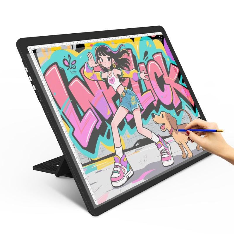 Image of Professional A3 LED Light Drawing Board with Stand & Rechargeable Battery | 6-Level Brightness Control | Large Illuminated Tracing Pad for Architects, Designers & Artists