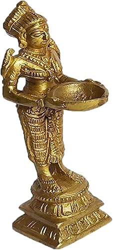 Miniatura 6 de PARIJAT HANDICRAFT Decoración para el hogar y la cocina, 2 pares de piezas de latón para decoración de Pooja Aarti