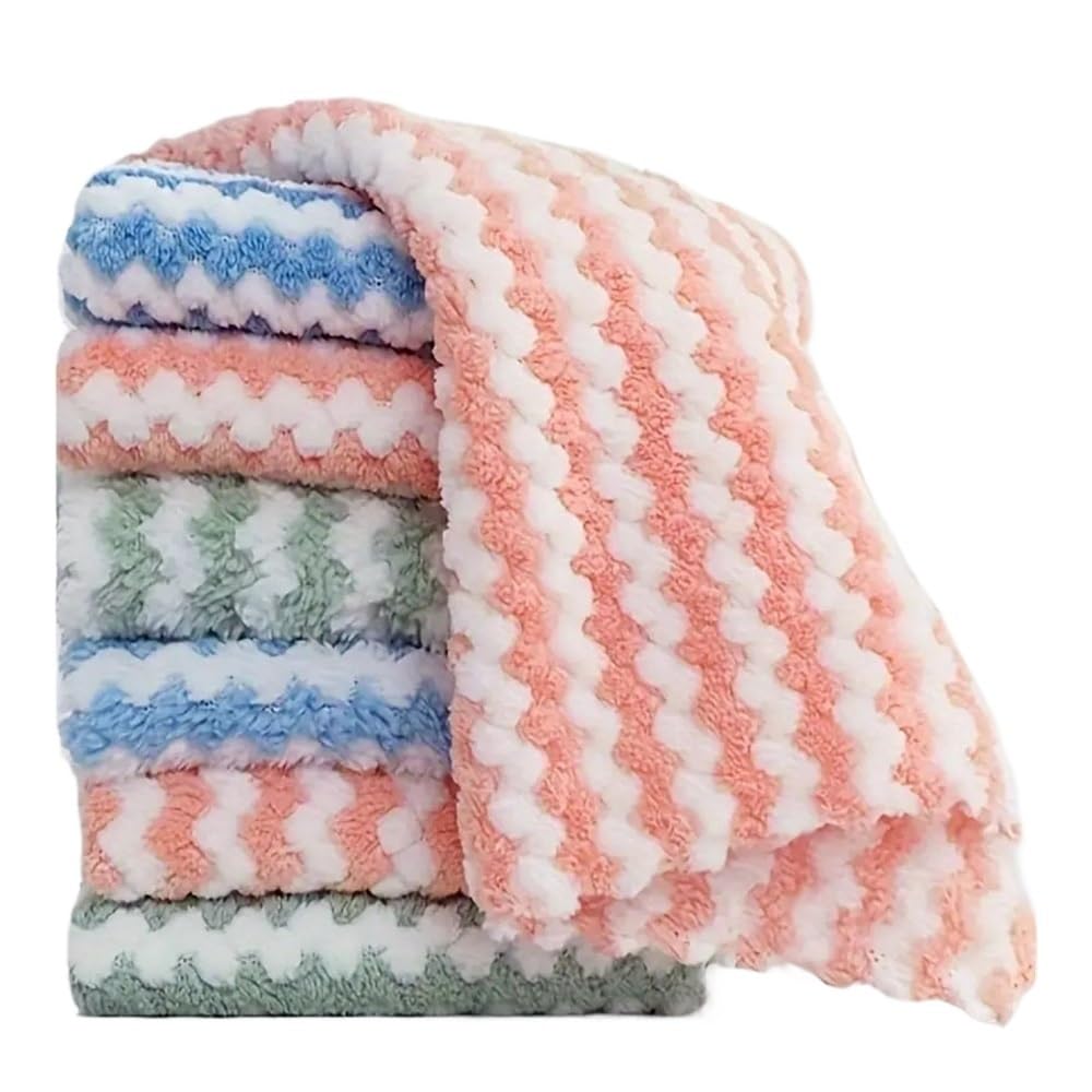 Jobaojiang 10/40PCS Absorbent Dishcloths Cleaning Cloths Thickened Kitchen Washing Dish Rags Glass Windows Wipe Towels(25X25CM,30PCS)