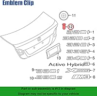Vista 4 de OAUTOO Kit de clip de ojal para emblema de 12 piezas para la mayoría de los modelos