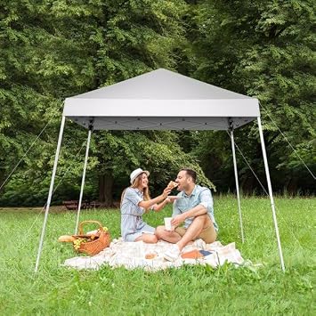 Canopy 8x8 Pop Up Commercial Canopy Tent Instant Shade, Bonus Upgrade Bag, Stakes and Ropes White