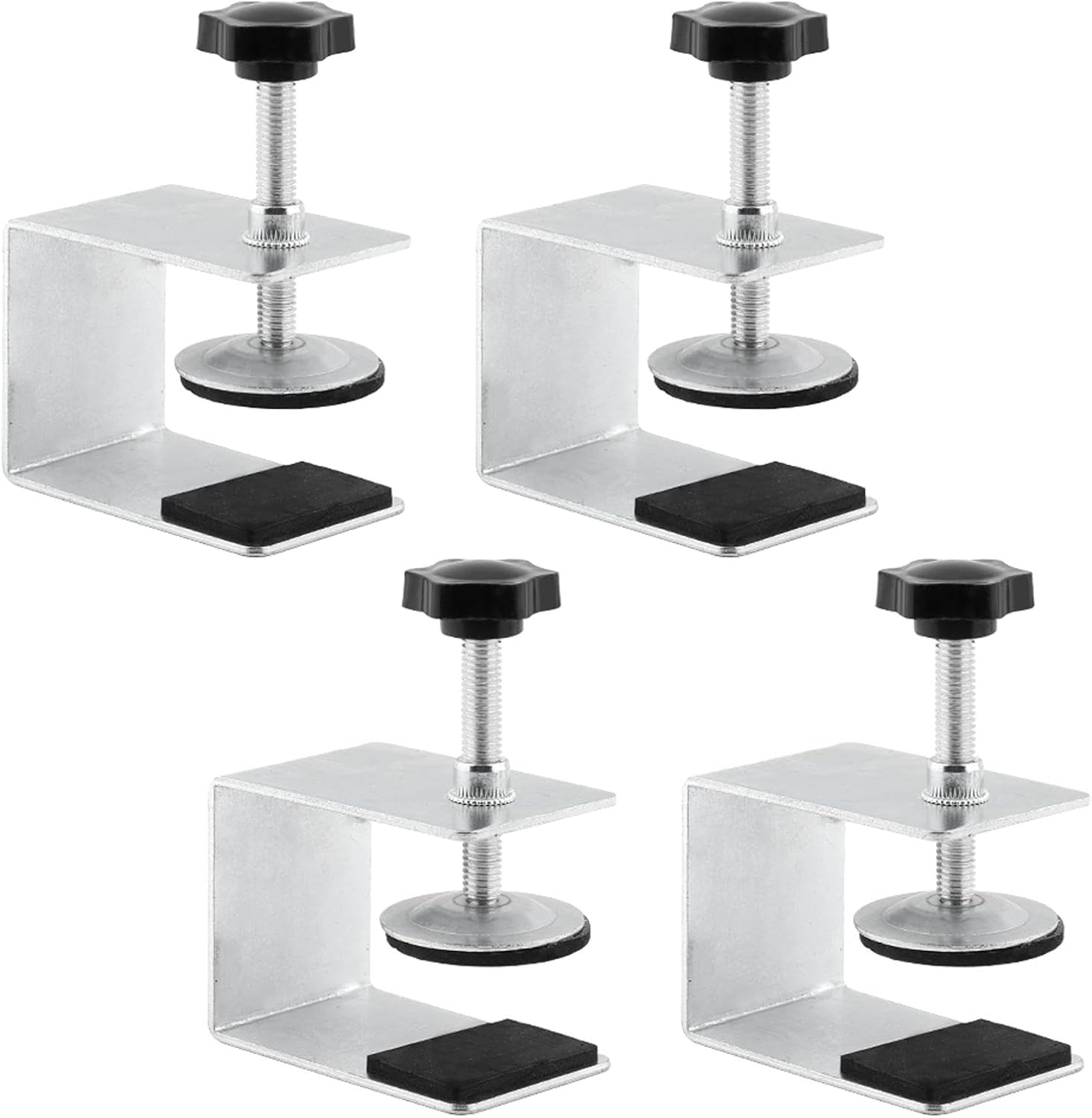 Cabinet Drawer Installation Clamps, 2/4PCS C Clamps Drawer Fixing Clip with Silicone Protect Pad, Woodworking Cabinet Hardware Jig for Door Front Knobs, Pulls Handles Install(Size:4pcs)