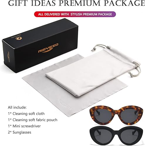 Miniatura 7 de AIEYEZO Lentes de sol de gran tamaño con diseño de ojo de gato para mujer, con montura gruesa ovalada, estilo retro