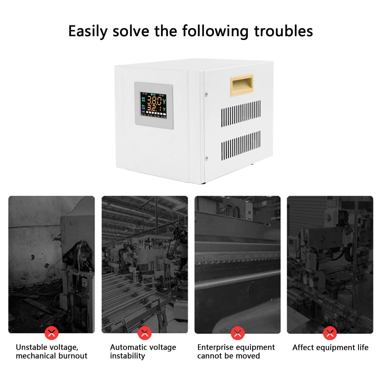 Stabilizzatore di Tensione 380V trifase ad Alta precisione regolatore Automatico Adatto for elettrodomestici instabili(6000VA)