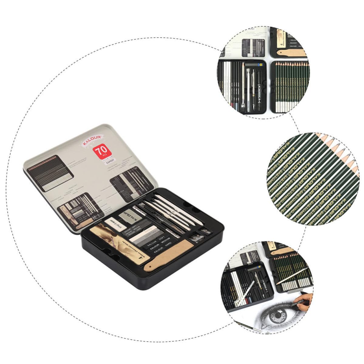 ULTECHNOVO 1 Scatola Set di Matite da Disegno per Artisti in Legno