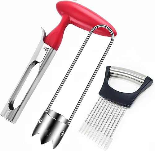 Miniatura 17 de Descorazonador de frutas y verduras RuiJinGen Removedor de semillas de pimiento y manzana Descorazonador de pimientos y tomates Herramienta de 3