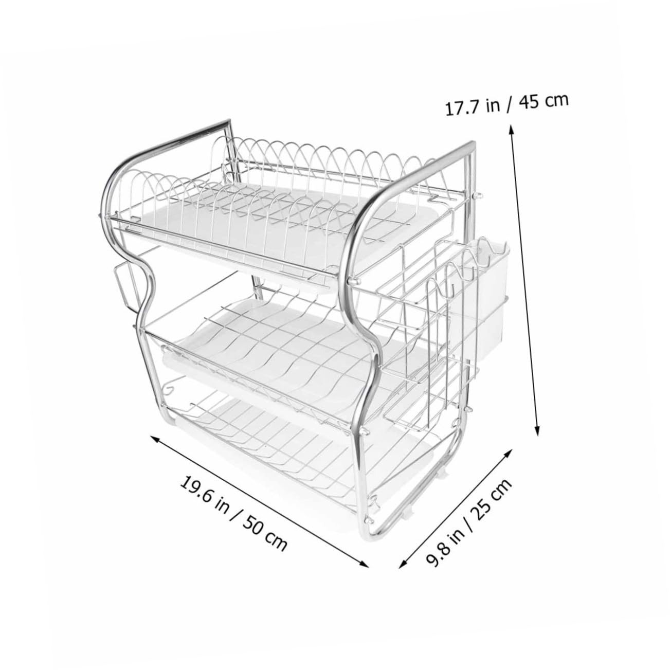 FUNOMOCYA Dish Racks Cutlery Organizer 3 Layer Dish Drainer Kitchen Utensil Rack