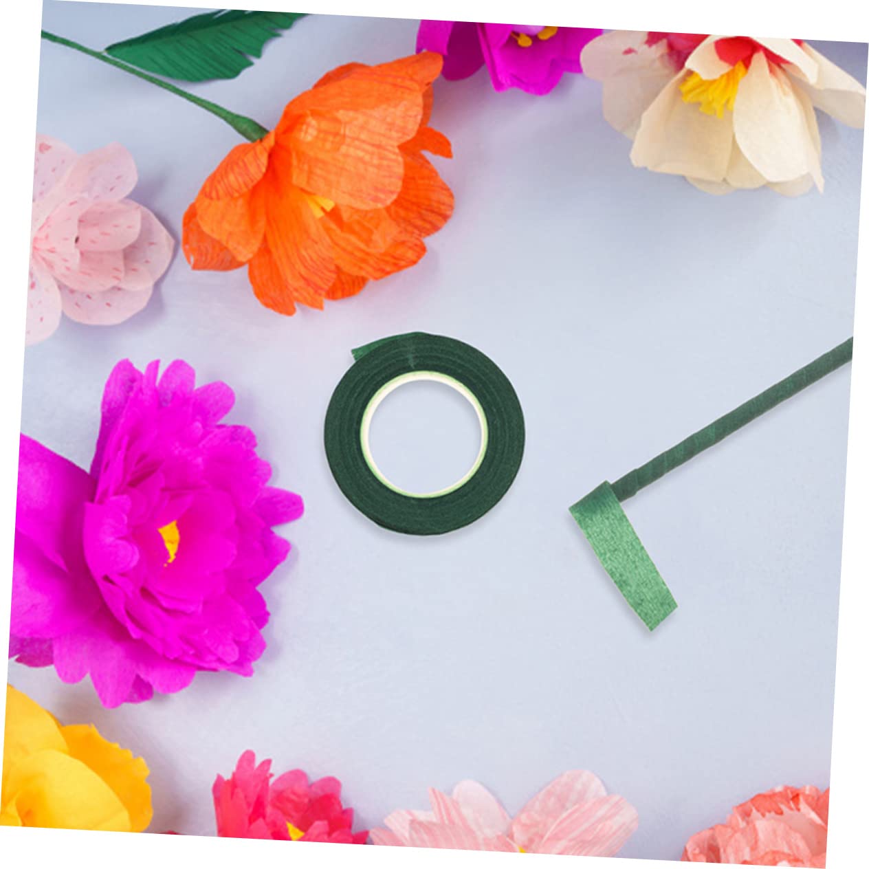 5 Rolls Green Floral Tape Stem Wrap Strong Adhesive for Bouquet Wrapping and DIY Floral Arrangements Multi Use Garden Craft Tape for Stable Flower Holding and Creative Projects