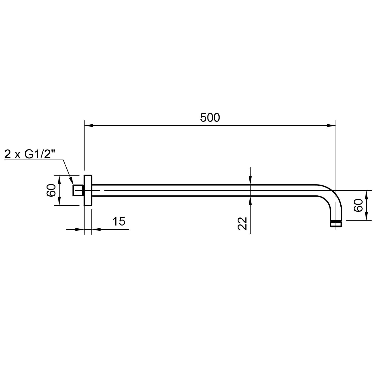 Paul Gurkes – Alcachofas 604072 50 cm para. Brazo de ducha para ducha con redondo