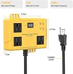 Refrigerator Surge Protector - Wall Mount 3 Outlet Voltage Protector with Time Delay & LED Indicator for Home Appliances, Against High & Low Voltage Brownouts Spikes & Instant Surge 2FT