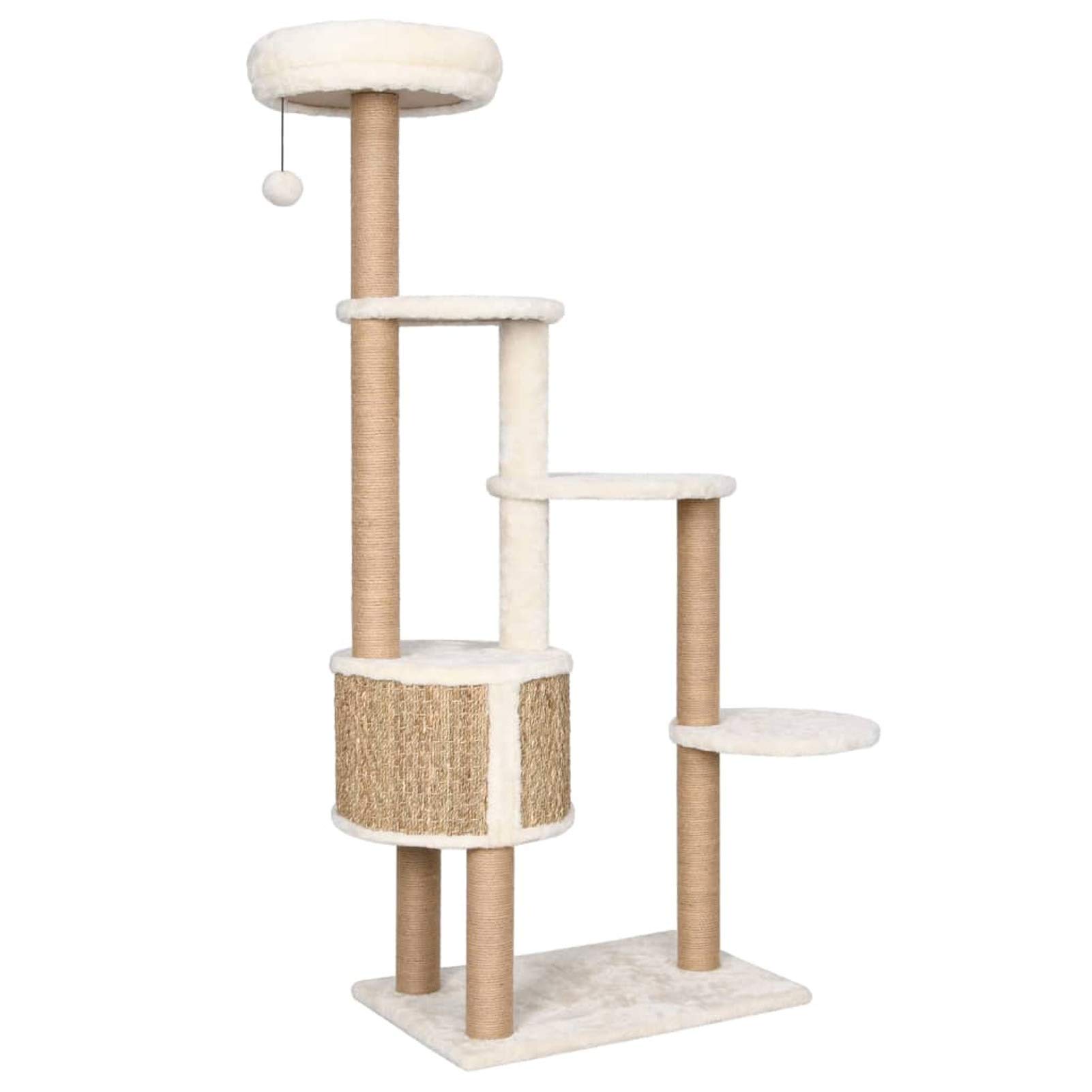 Albero per Gatti con Cuscino Lusso e Tiragraffi 148cm in Giunco,Albero per Gatti,Alberi Tiragraffi per Gatti-170978