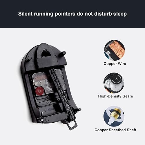 Miniatura 3 de homary Reloj de pared moderno con péndulo de metal silencioso, relojes grandes escandinavos creativos para decoración de sala de estar (negro)