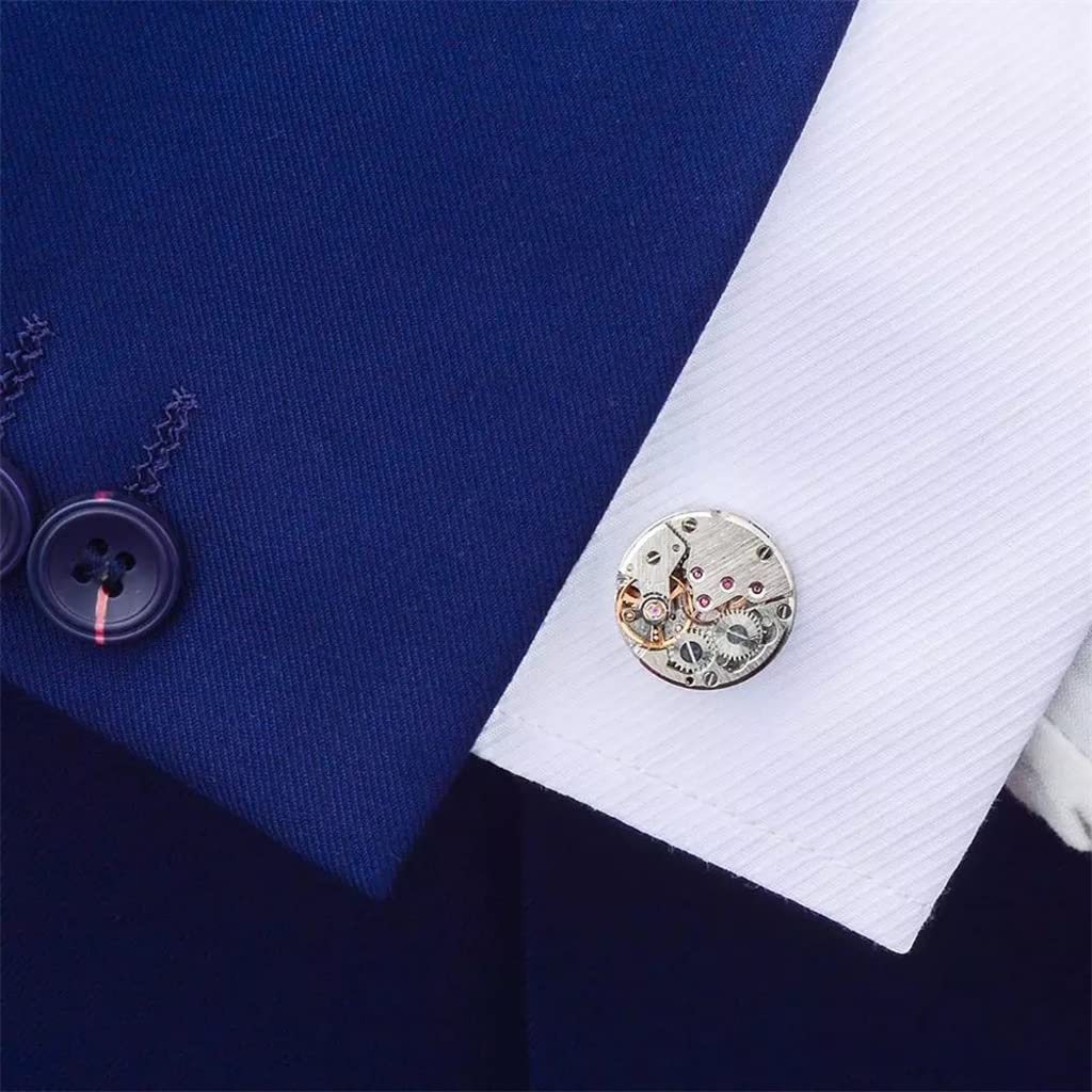 Herren Französisch Hemd Krawatte Vintage Uhrwerk Muster Manschettenknöpfe Krawattenklammer Set Manschettenklammern Pin