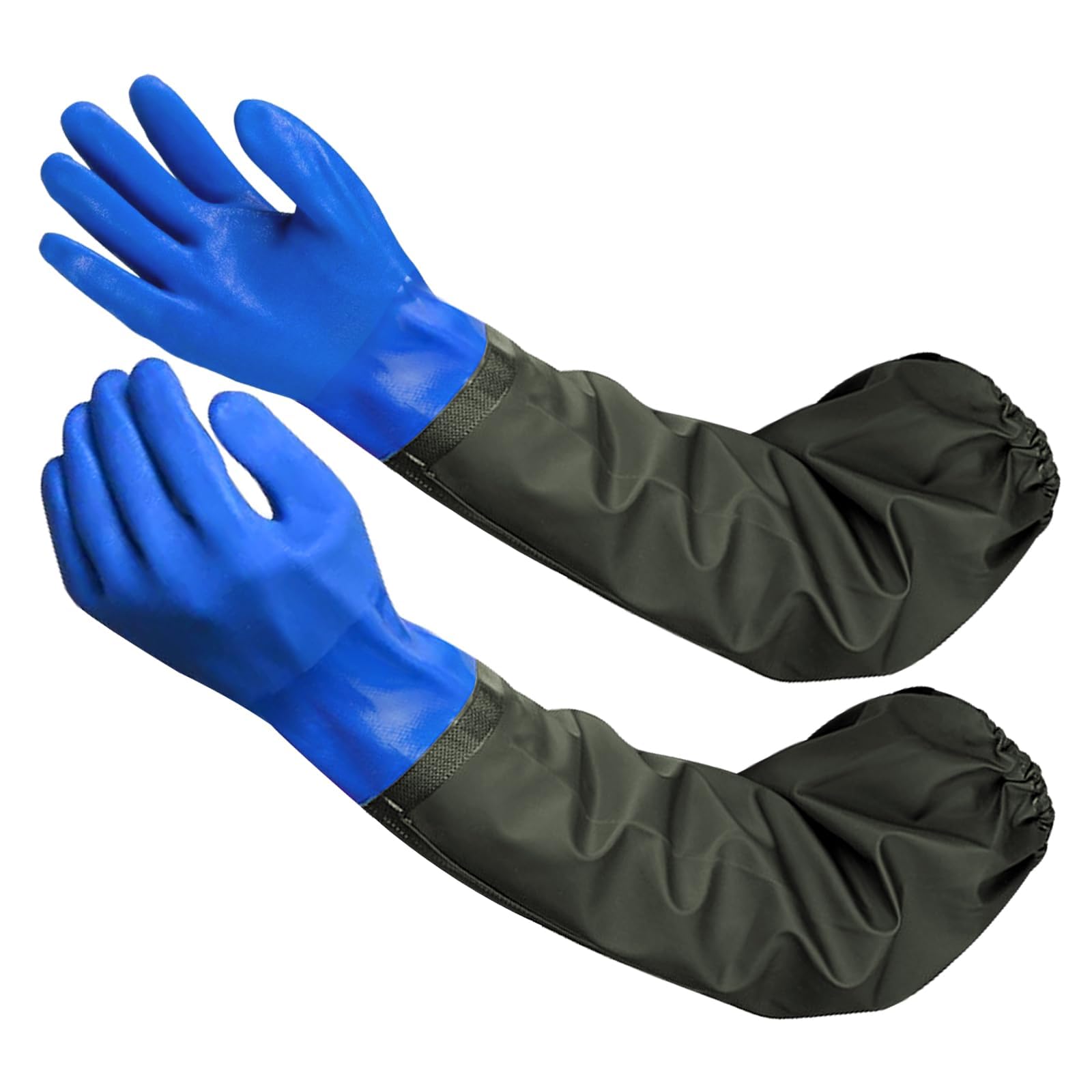Long Rubber Gloves, 70cm Reusable Waterproof Work Gloves