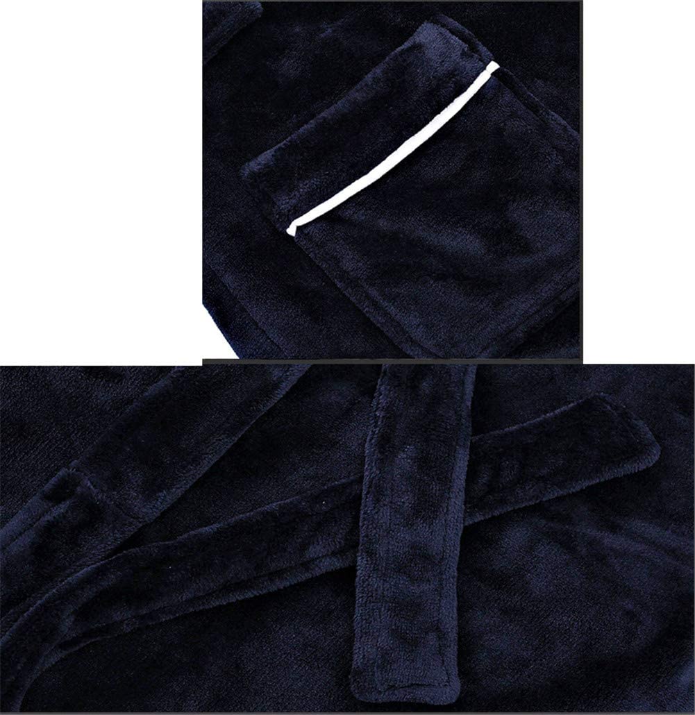 CFWSHJ Luksusowy szlafrok unisex damski szlafrok zimowy gruby ciepły flanelowy szlafrok super miękki puszysty, bardzo chłonny długi szlafrok, szalowy kołnierz, kieszenie i pasek bielizna nocna idealna