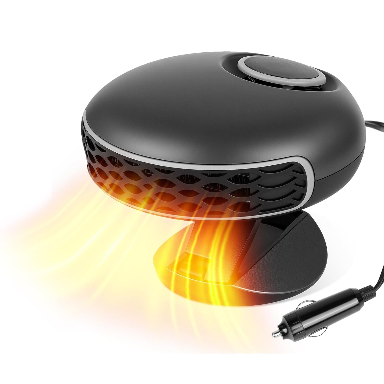 車載ファンヒーター 12V 150W 車のヒーター 2in1加熱/冷却 360°回転 暖かい 急速加熱 シガーソケット給電式 折りたたみ式 角度調整 車用ヒートシート 除霜 除霧 保暖 静音 取り付け簡単 車用加熱器 車載用暖房 冷風 暖風 暖房 凍結防止 冬対策 旅行用 (12V)