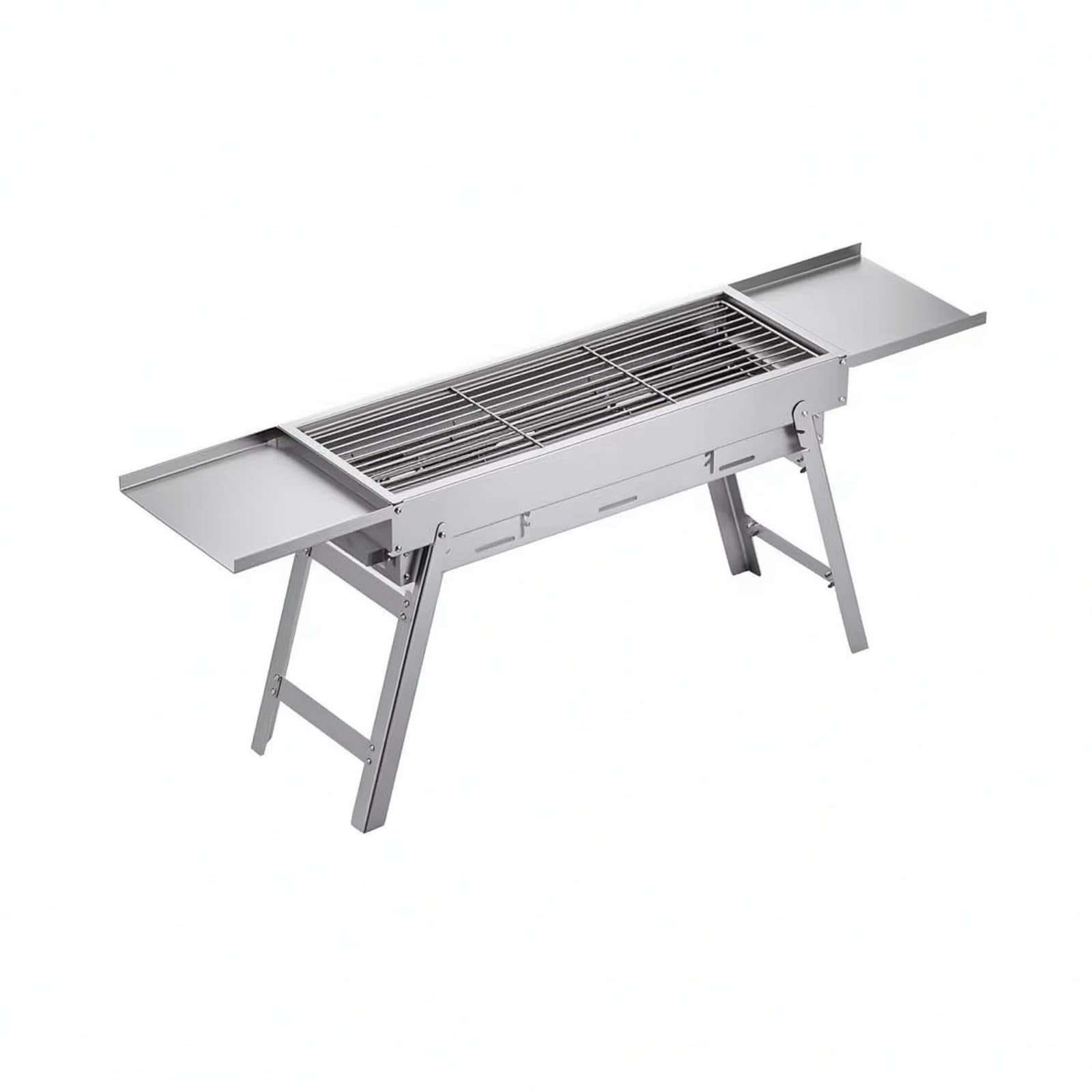 Colcolo Barbecue da Esterno Griglia a Portatile Pieghevole Telaio in Acciaio con Ripiani Laterali Superficie di Cottura Inox 304 Facile da Riporre E, 60cm