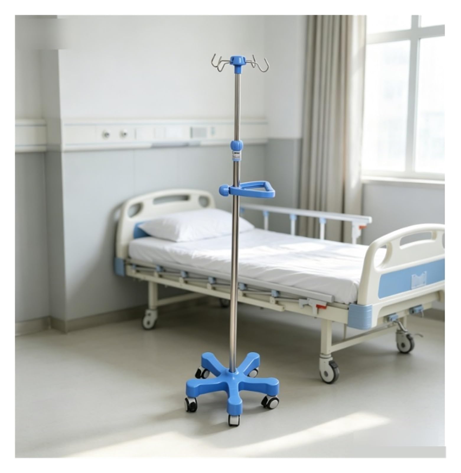 Portasueros con reposabrazos Soporte de infusión médica portátil IV portabotellas | Soporte for bolsa ajustable en altura, for atención clínica en el hogar