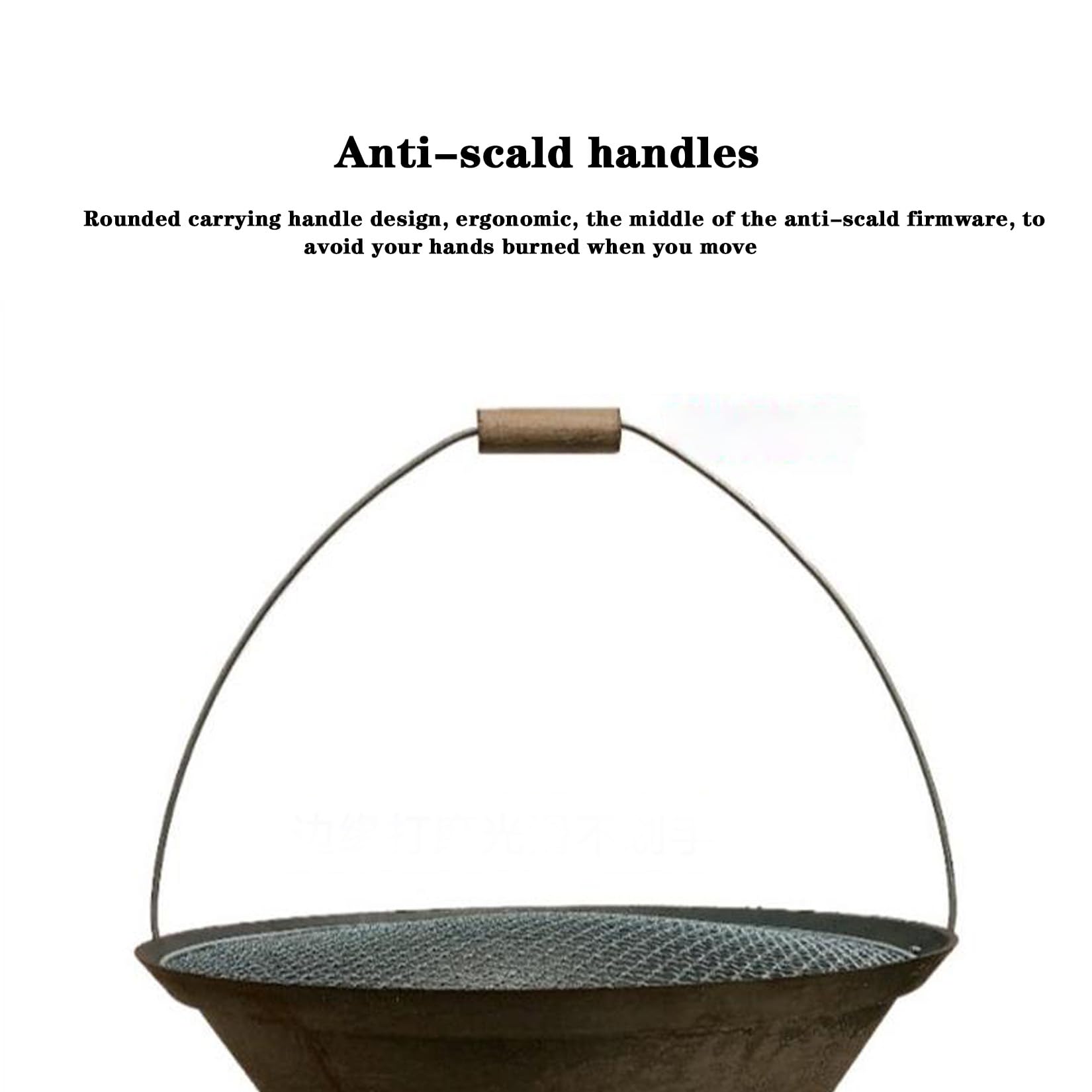 Braciere a carbonella, focolare da tavolo, griglia in ferro sul fondo, per il riscaldamento invernale e il barbecue, disponibile in tre misure (Large)