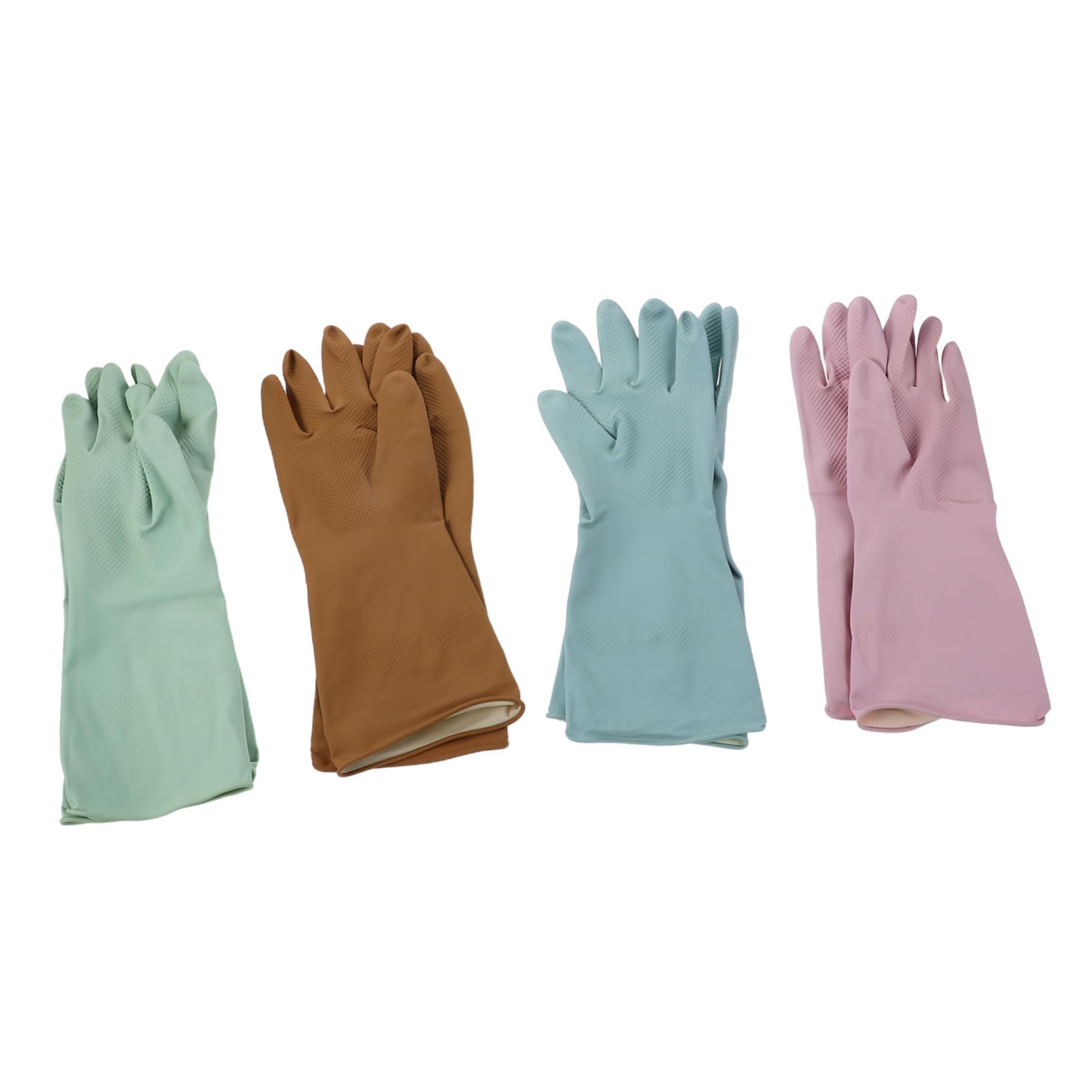 Anneome 4 Par Guantes de Limpieza de Goma Impermeables Reutilizables para Lavavajillas Cocina Guantes de Latex para Mujer para Fregar Platos