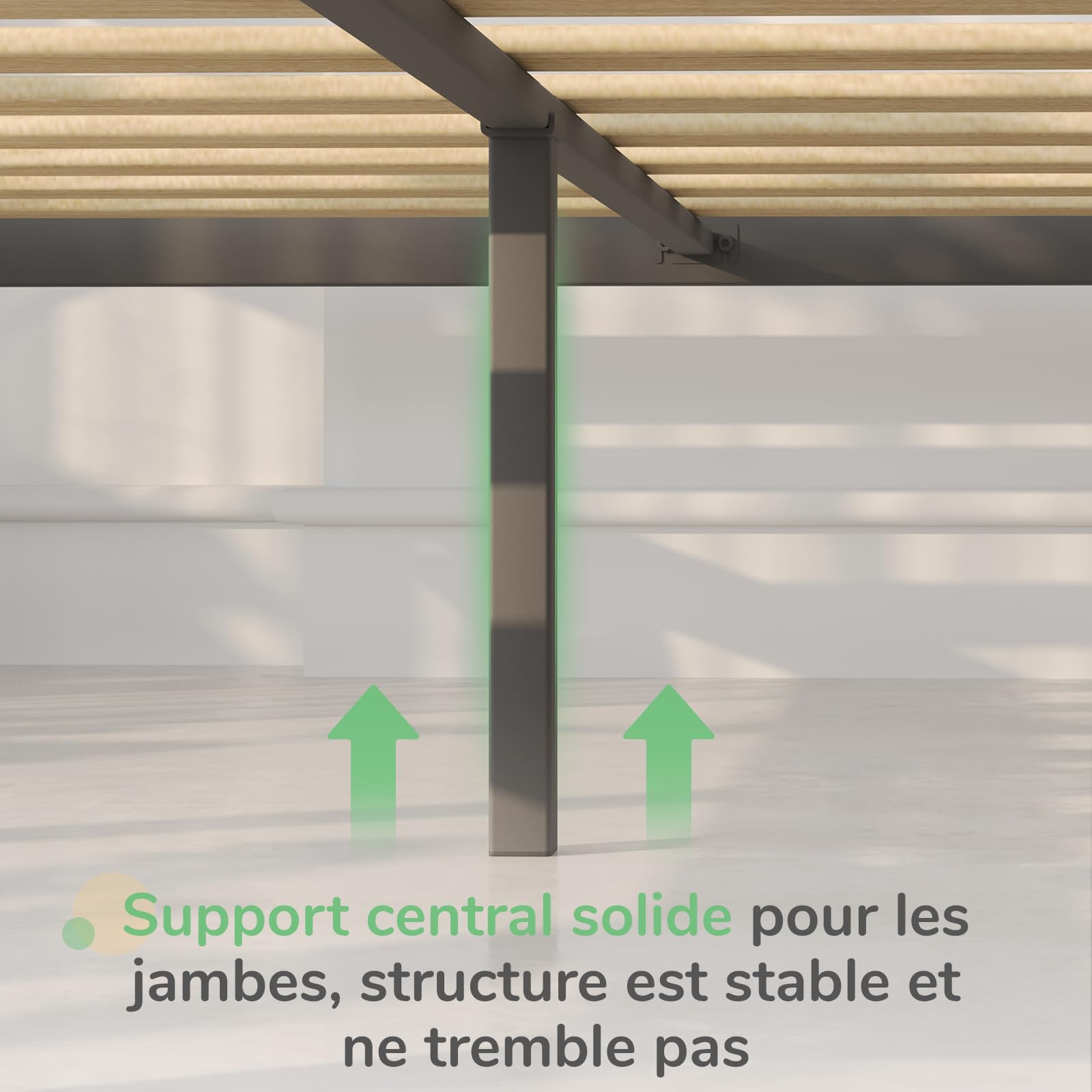 Novilla Cadre de lit Plateforme en métal pour Matelas de 140 x 190 cm, Hauteur de Rangement sous Le lit 30.5cm, Support à Lattes en Bois, Pas Besoin de sommier, Assemblage Facile, Noir