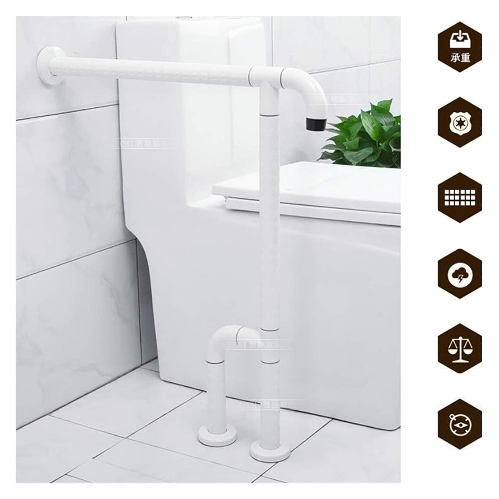 Barras De Apoyo Para Baño, Pasamanos, Barras De Seguridad Para Ducha, Barras De Apoyo En Forma De T De Acero Inoxidable Y Nailon, Barras De Apoyo Para Baño Montadas En La Pared, Toalleros De Pie
