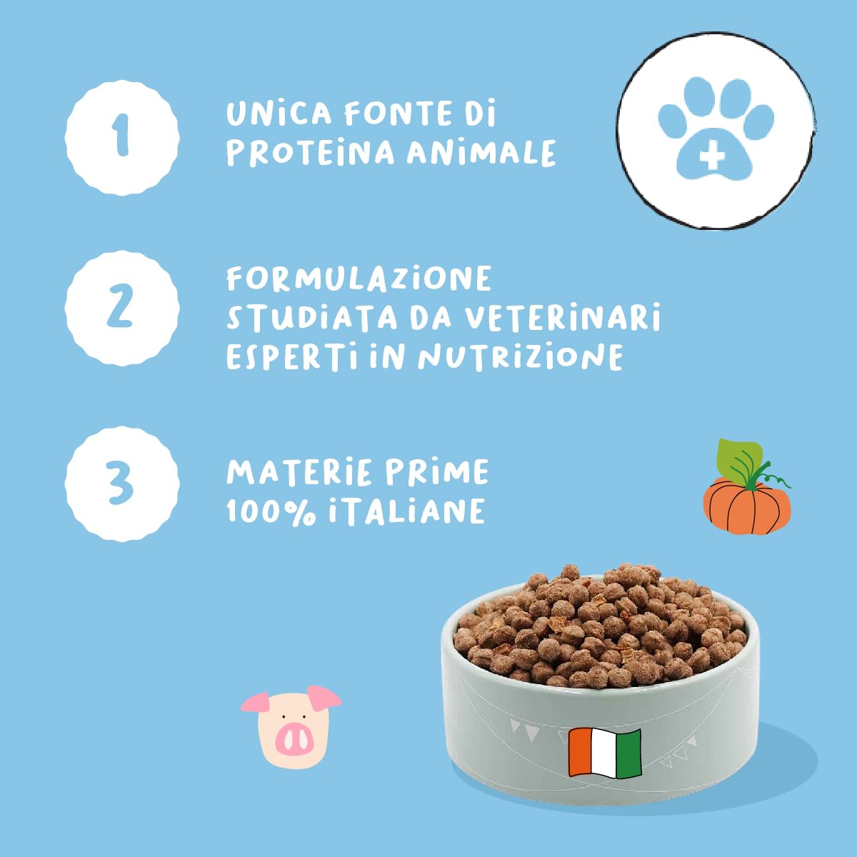 Crocchette Cani Monoproteiche Maiale e Curcuma | 15Kg Croccantini Cani Adulti taglia Medio Grande| Mangime Secco per Cane Naturale Prodotto in Italia | Hygge Dog