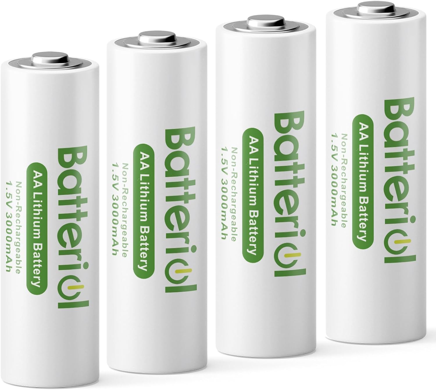Lithium Batteries AA, Double A Batteries 3000mAh 1.5V Long Lasting for Blink Camera, Flashlight, Video Doorbell, Clocks, Remote Control, Non-Rechargeable (AA 4 Pack)