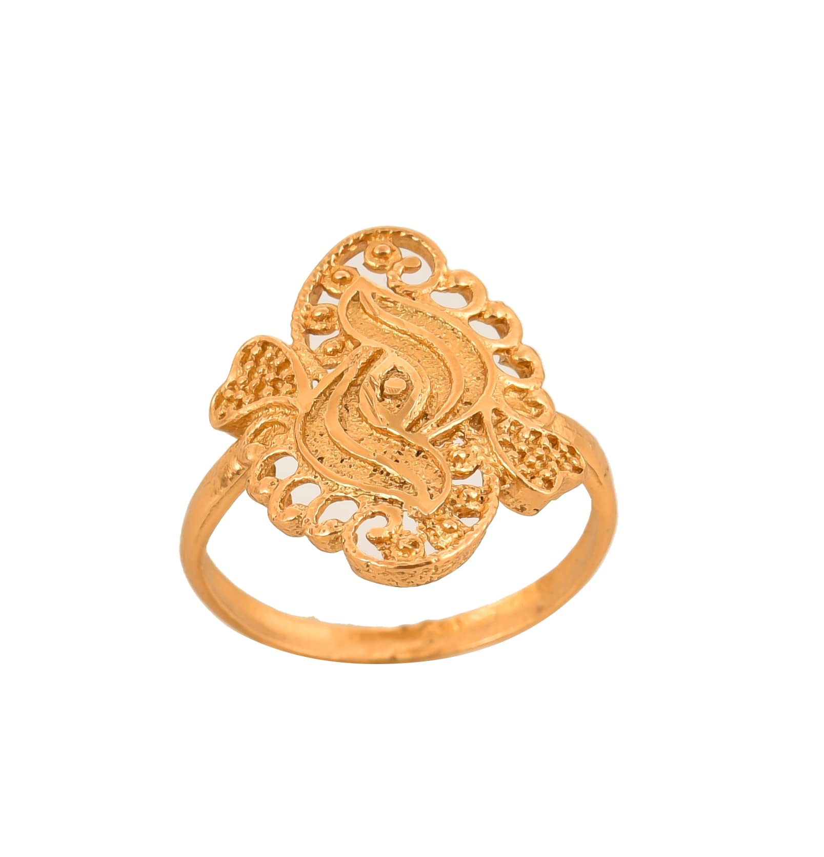 Ethnic 18k Gold Plated Brass Oxidized Ring for Women & Girls (Gold) (Eyewave)-image-21